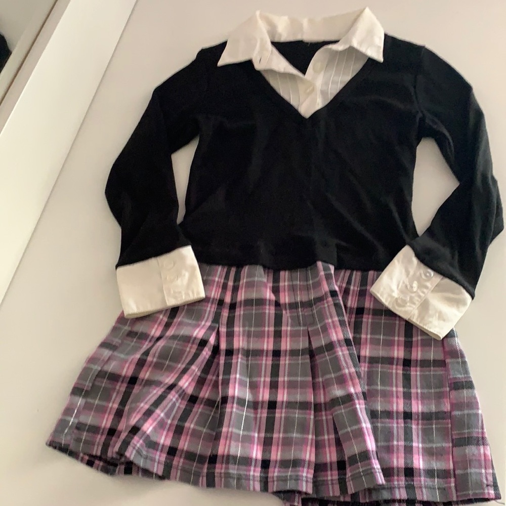 Plaid collared dress